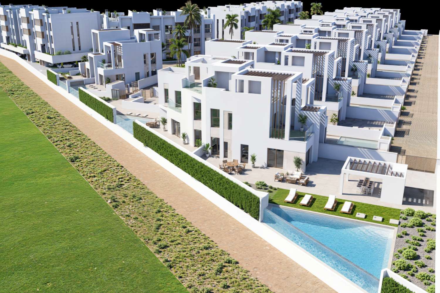 Quadruple villas in Los Alcázares, near Serena Golf and 500m from the Mar Menor