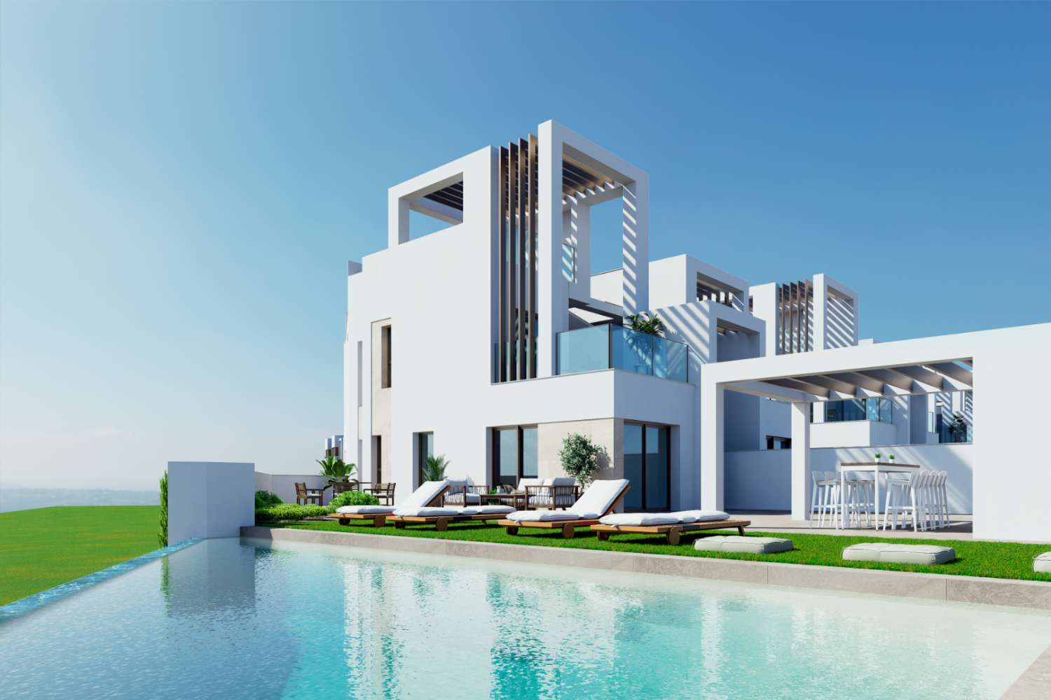 Quadruple villas in Los Alcázares, near Serena Golf and 500m from the Mar Menor