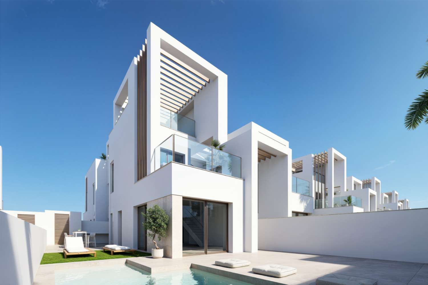 Quadruple villas in Los Alcázares, near Serena Golf and 500m from the Mar Menor