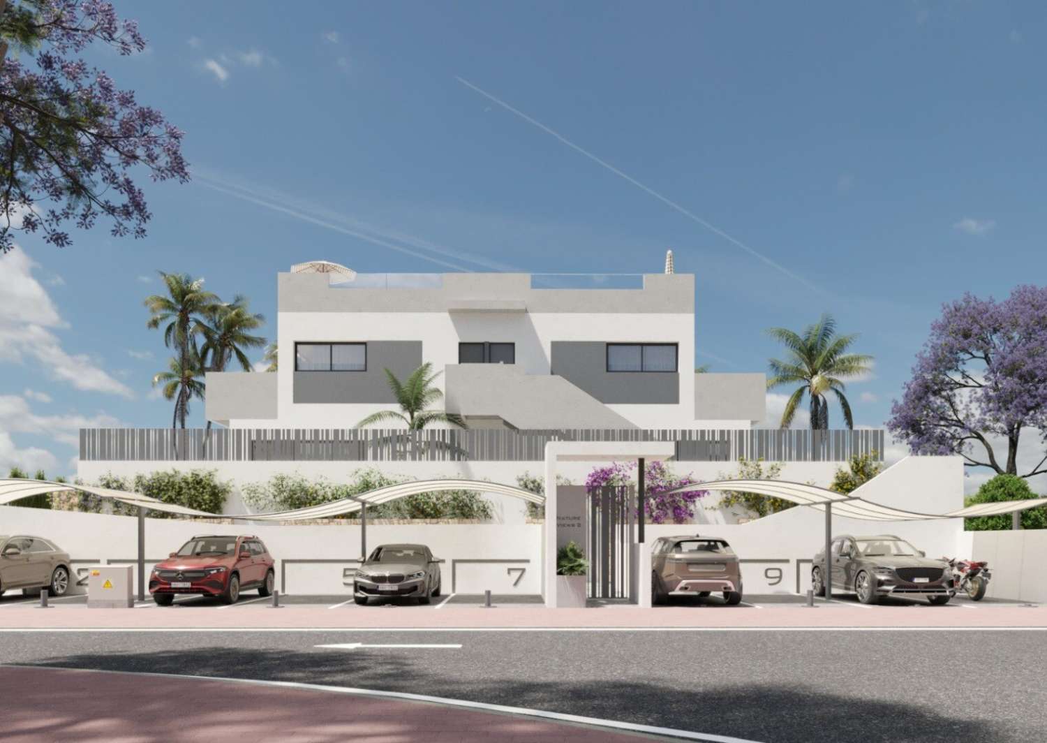 Élégant bungalow neuf de plain-pied avec solarium et piscine commune à Los Balcones, Torrevieja