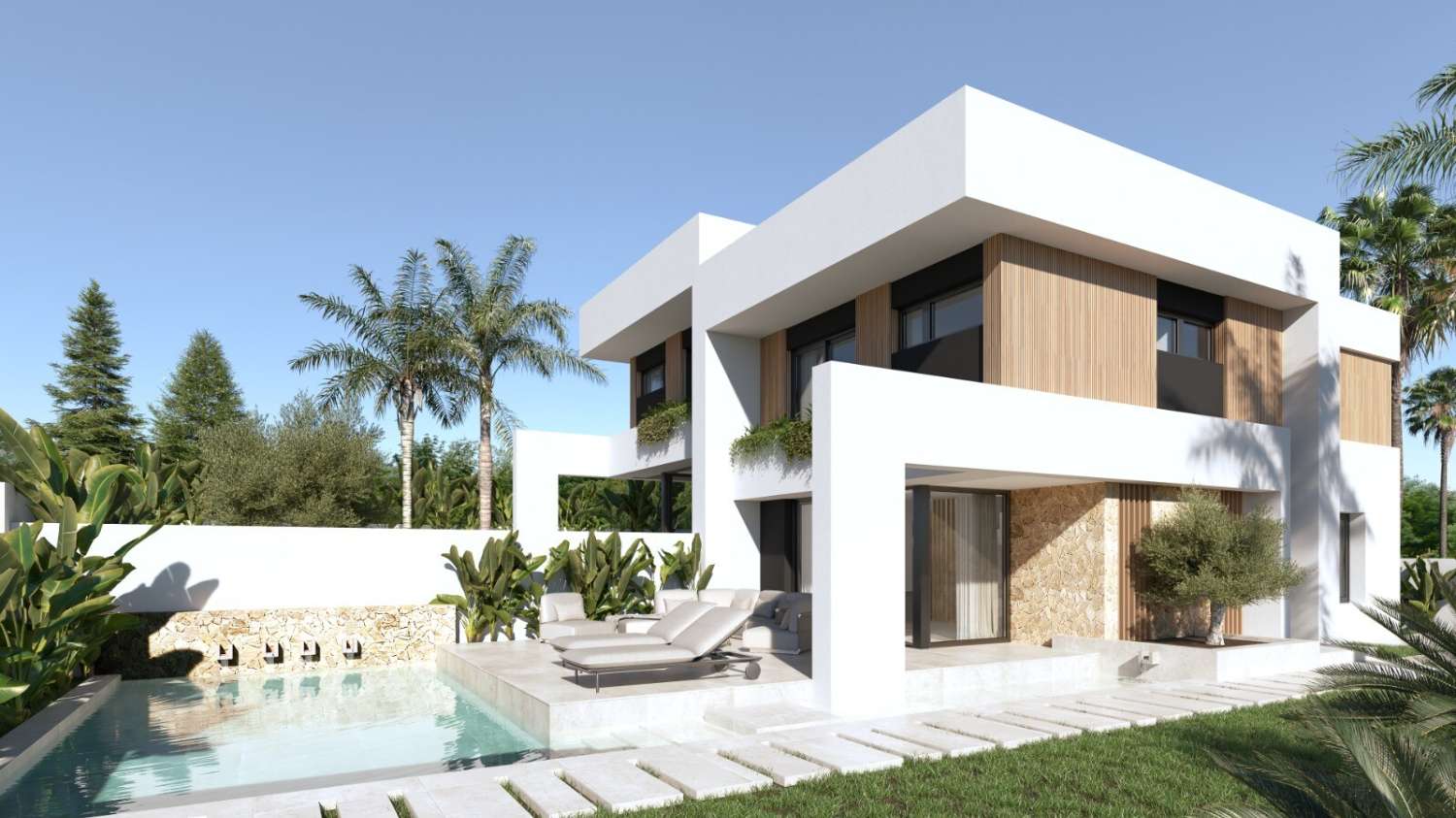 Villa independiente de obra nueva con piscina privada en Villamartín, Orihuela Costa