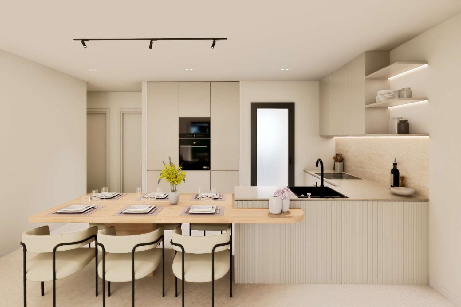 Bungalow de obra nueva en planta baja con jardín privado cerca de Serena Golf en Los Alcázares