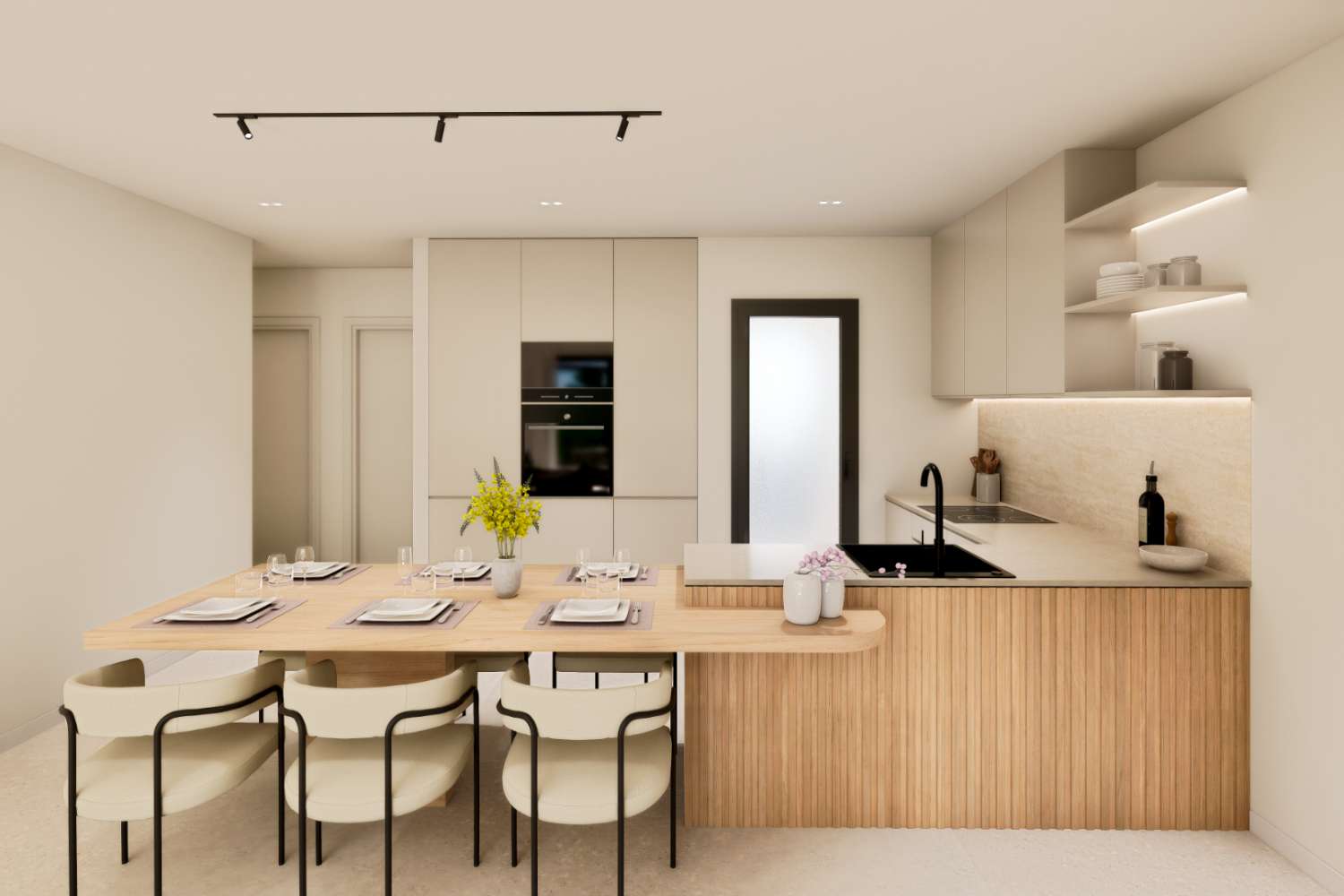 Bungalow de obra nueva en planta baja con jardín privado cerca de Serena Golf en Los Alcázares