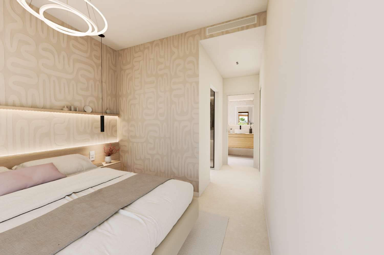 Bungalow de obra nueva en planta baja con jardín privado cerca de Serena Golf en Los Alcázares