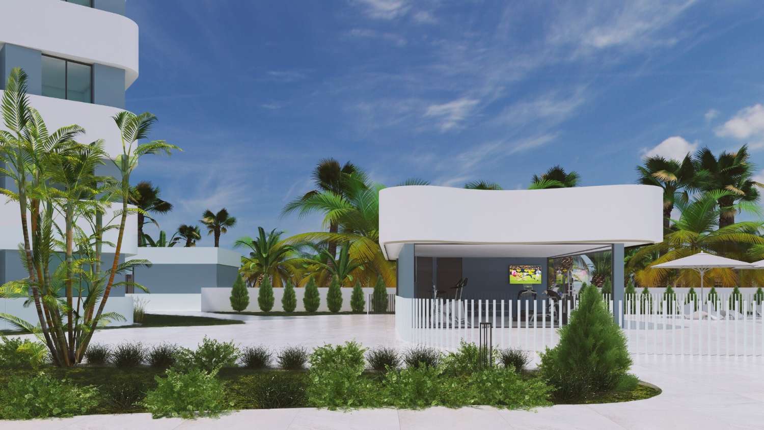 Adosado de obra nueva con solárium y amplias terrazas en residencial con piscina y gimnasio en El Raso, Guardamar del Segura