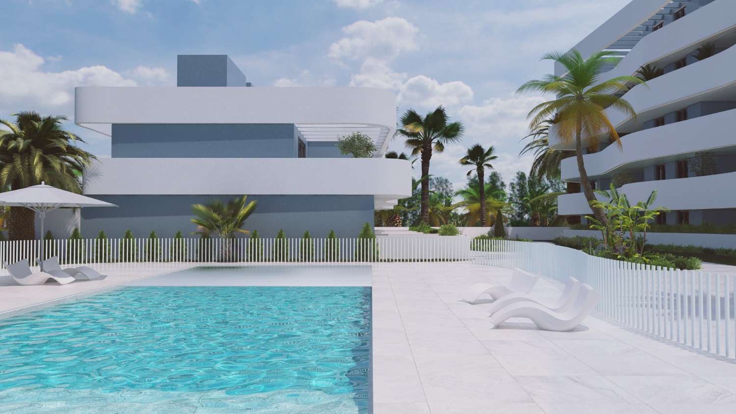 Adosado de obra nueva con solárium y amplias terrazas en residencial con piscina y gimnasio en El Raso, Guardamar del Segura