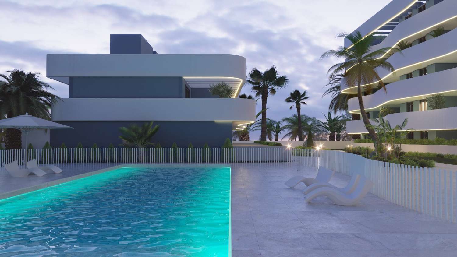 Adosado de obra nueva con solárium y amplias terrazas en residencial con piscina y gimnasio en El Raso, Guardamar del Segura