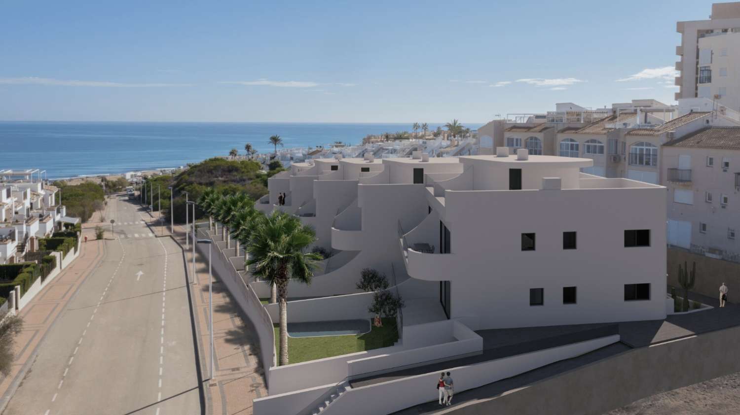 Adosado de obra nueva en planta baja con vistas al mar en La Mata, Torrevieja