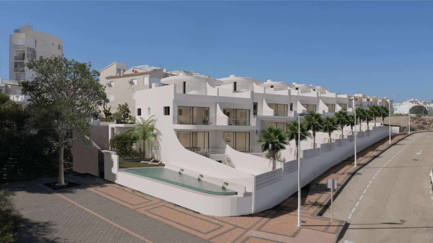 Adosado de obra nueva en planta baja con vistas al mar en La Mata, Torrevieja