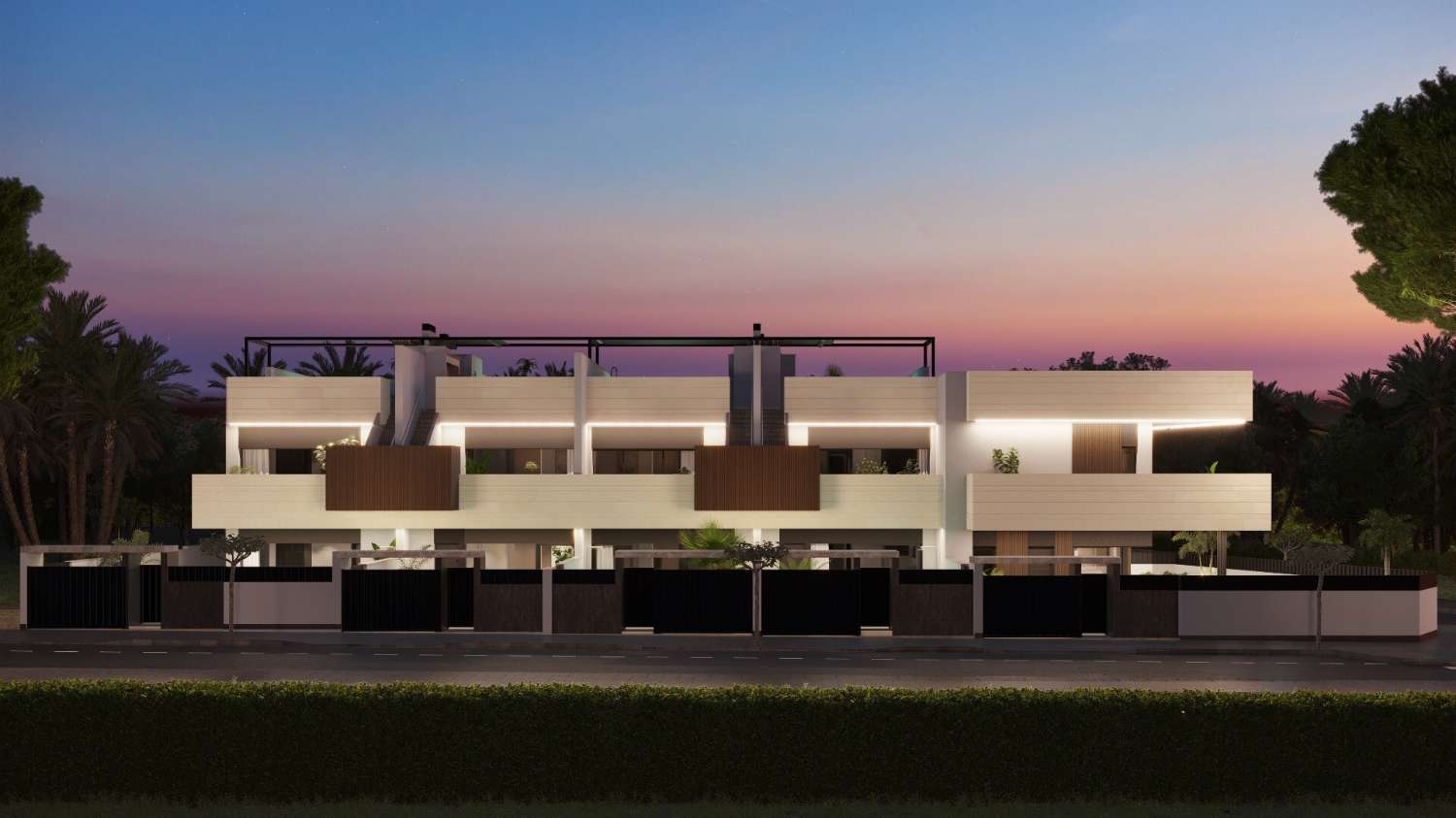 Bungalow moderno en planta alta con solárium y piscina infinity en Pilar de la Horadada