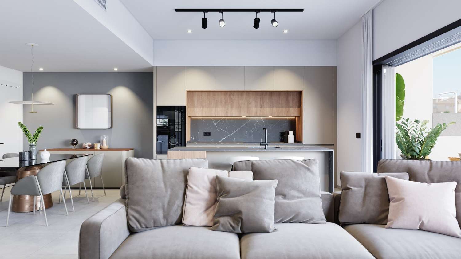 Bungalow moderno en planta alta con solárium y piscina infinity en Pilar de la Horadada
