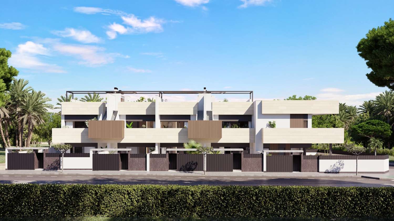 Bungalow moderno en planta alta con solárium y piscina infinity en Pilar de la Horadada