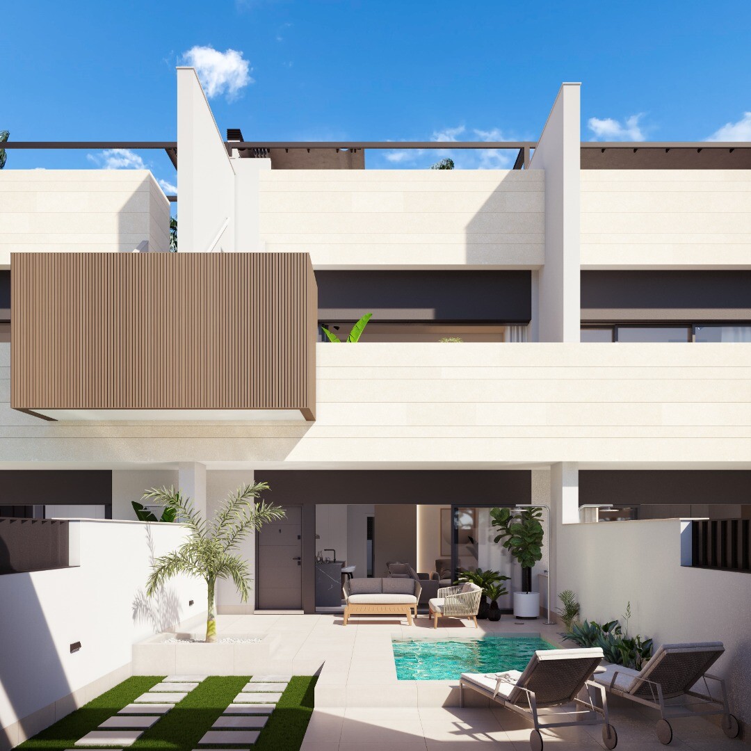 Bungalow moderno en planta alta con solárium y piscina infinity en Pilar de la Horadada