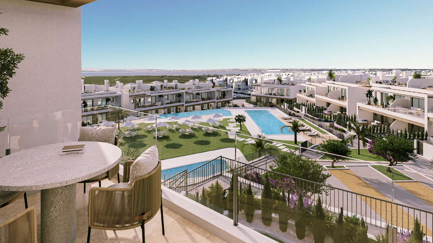 Apartamentos de 2 y 3 dormitorios con estupendas zonas comunes en Torrevieja
