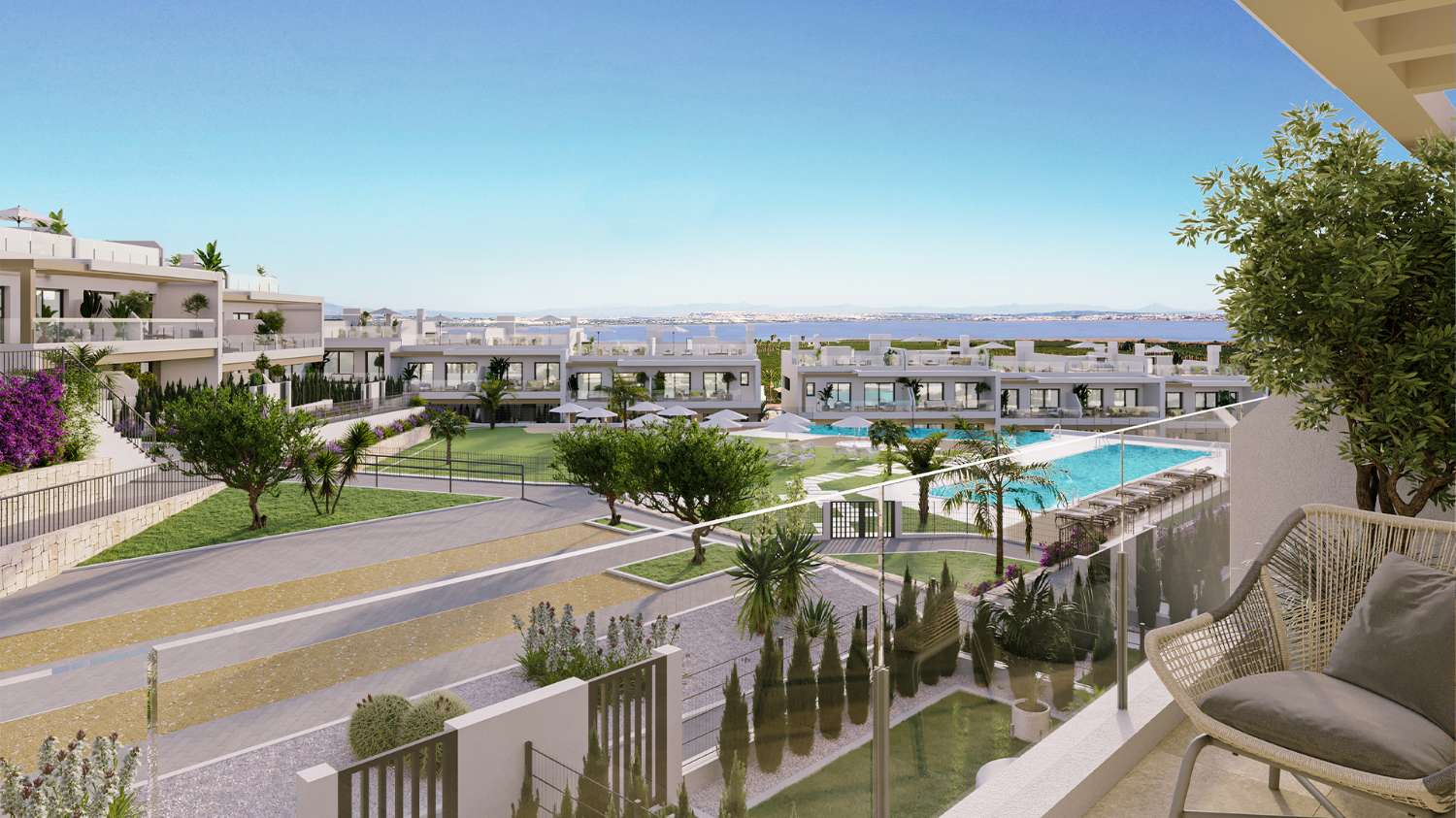 Apartamentos de 2 y 3 dormitorios con estupendas zonas comunes en Torrevieja
