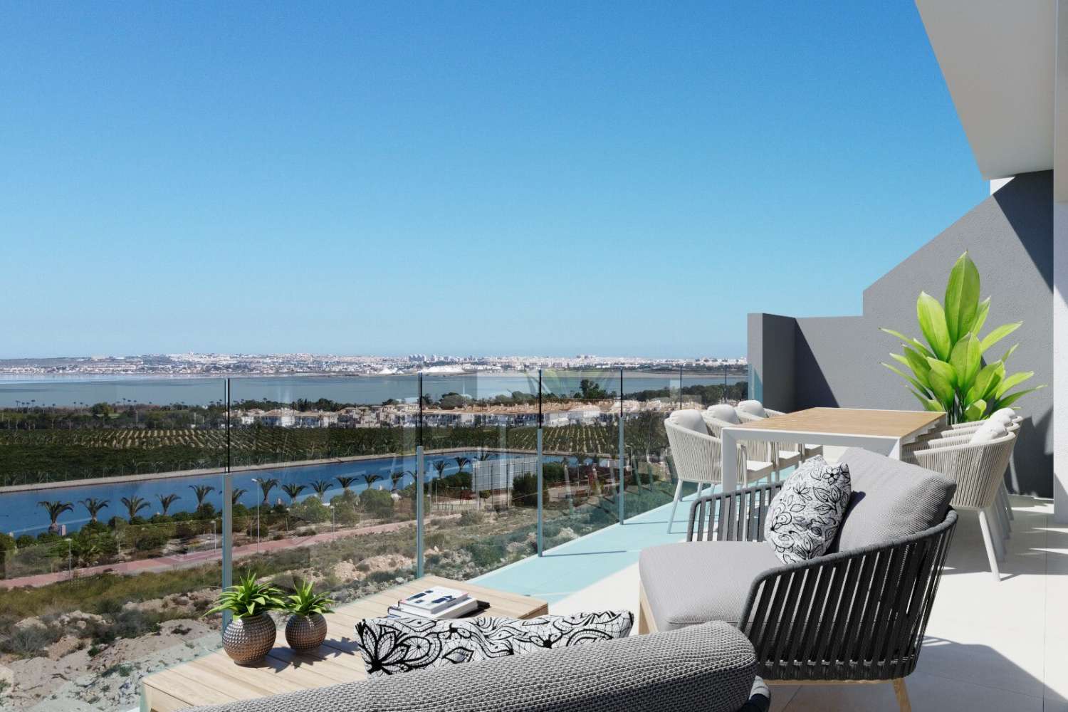 Nieuw gebouwd herenhuis op de bovenste verdieping in Los Balcones, Torrevieja.