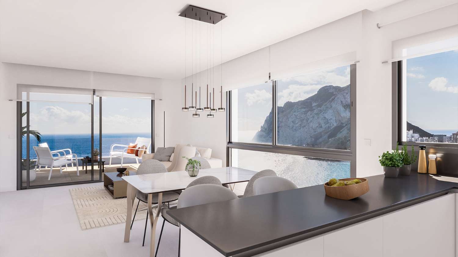 Apartamentos y áticos dúplex de 1, 2 y 3 dormitorios en primera línea de la playa de La Fossa en Calpe